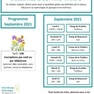 Sophro-rando à l'écluse de la Tindière 19 Sophro-rando à l'écluse de la Tindière 19 programme sept