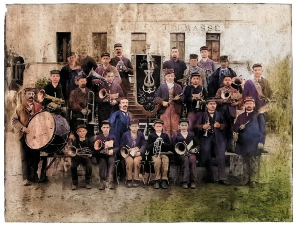 la fanfare de nort-sur-erdre en 1890 : une plongée historique 2 fanfare nort sur erdre 1890 restauree colorisee