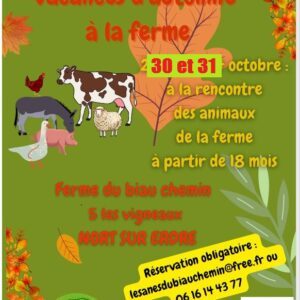 A LA RENCONTRE DES ANIMAUX DE LA FERME 2 oct 2024