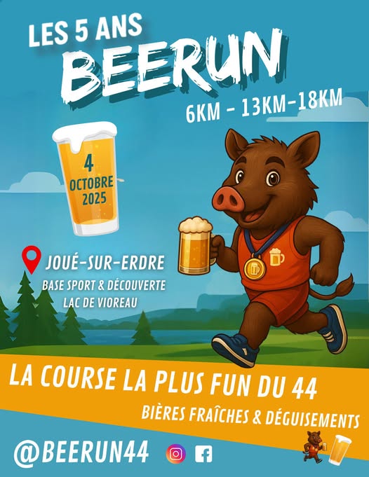 Beerun 2025 à Joué‑sur‑Erdre : la course la plus fun du 44 🍺 1 beerun 2025 5ans