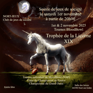 Soirée Jeux de société / Tournoi BloodBowl 34 Affiche TDL 19 2025 bis