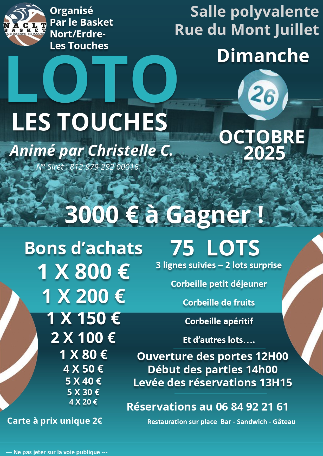 SUPER LOTO DU NACLT BASKET 1 Flyer Loto Christelle du 26 10 2025 aux Touches page 0001