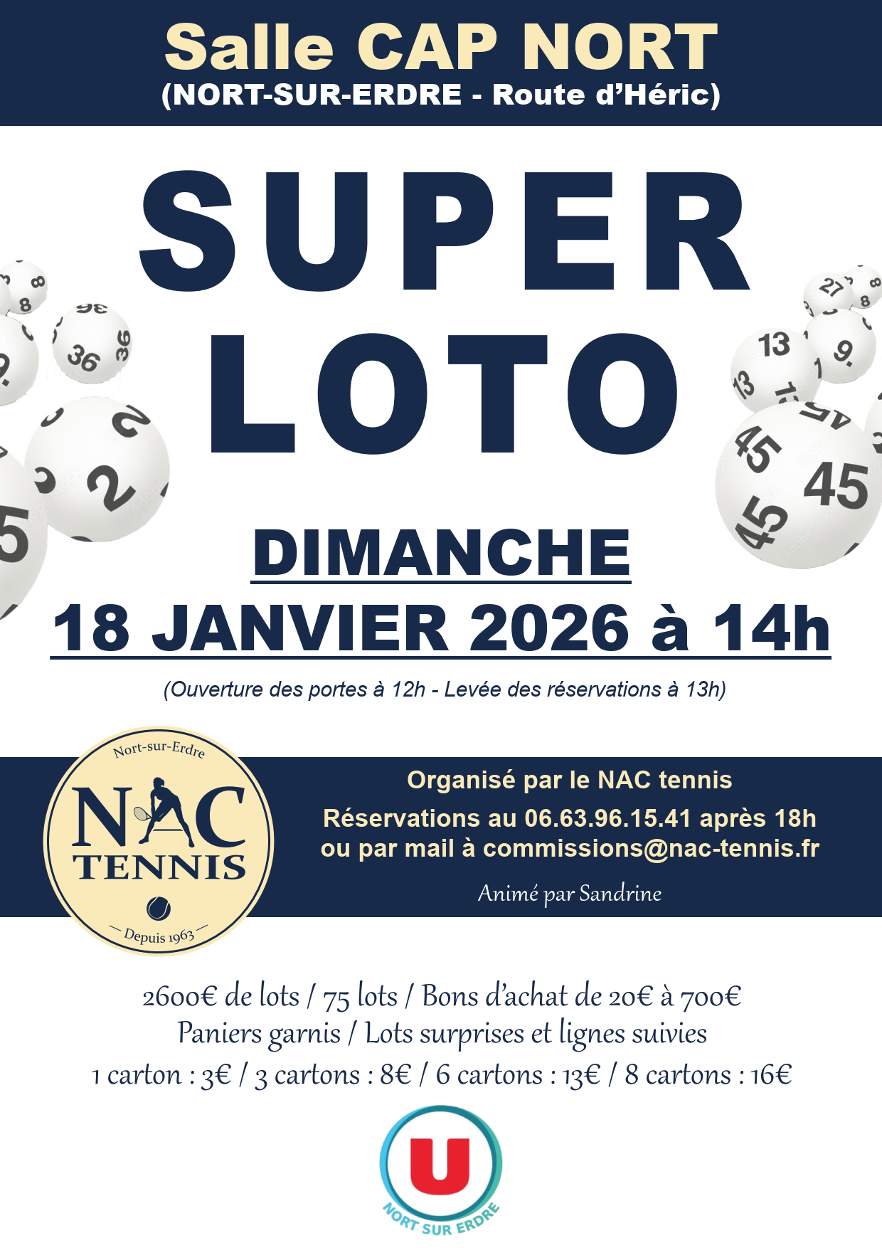 Super loto du Nac tennis 1 Super loto du Nac tennis 1 Affiche super loto NAC 2026 Imprimable en A3 et A4