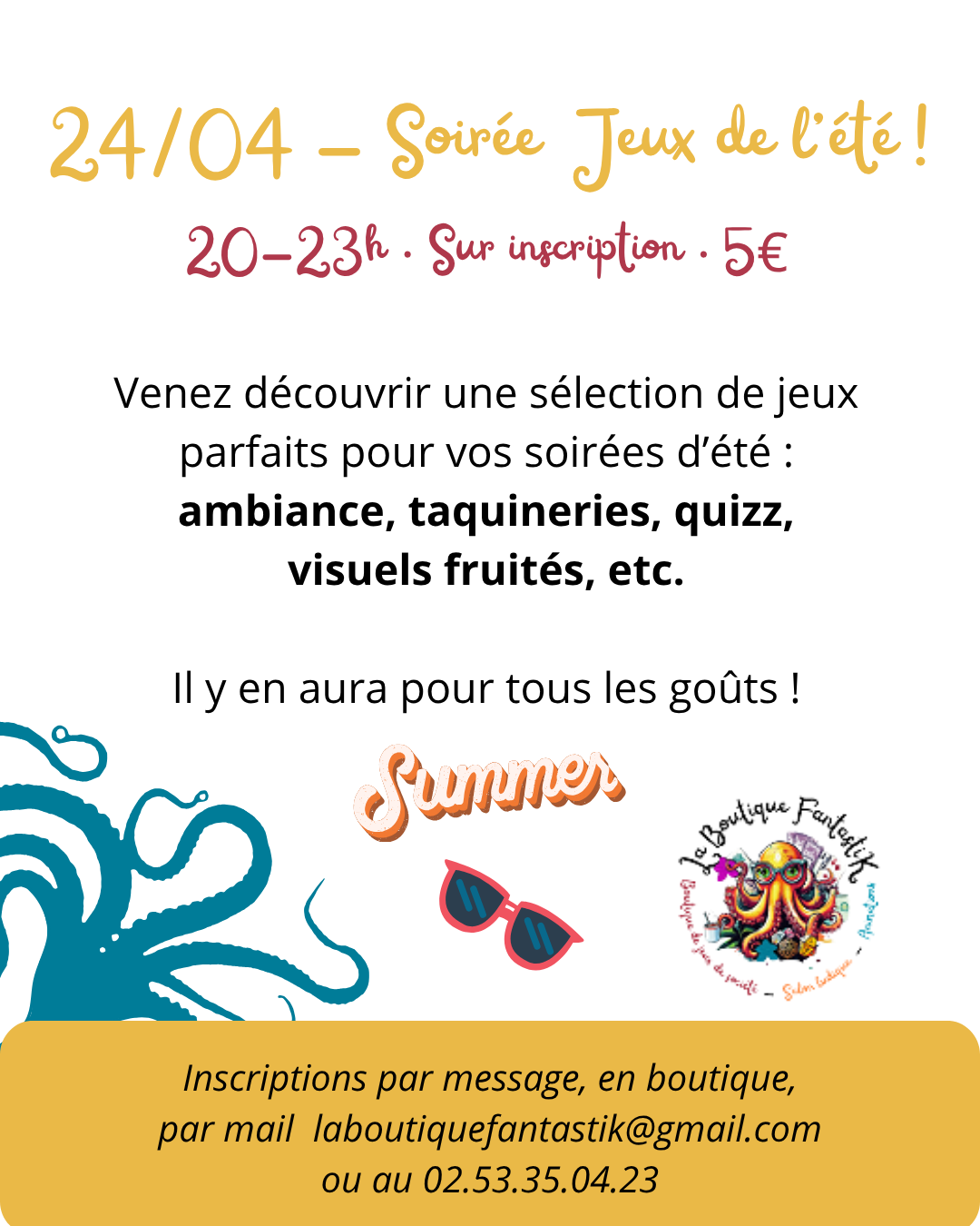 Soirée Jeux de société de l'été 1 Soirée Jeux de société de l'été 1 04 24