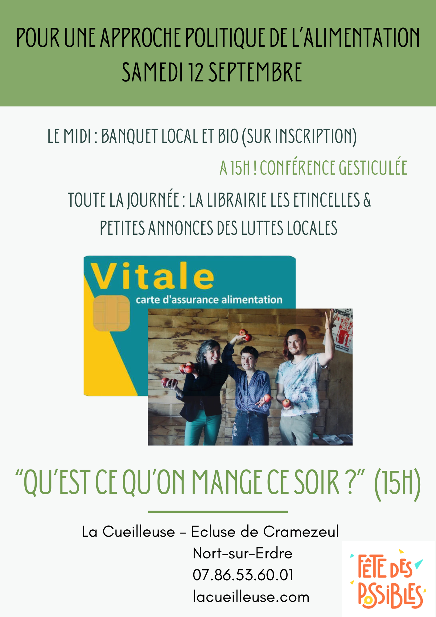 Pour une approche politique de l'alimentation : Conférence gesticulée, librairie, banquet,... 1 AFFICHE 2026 1